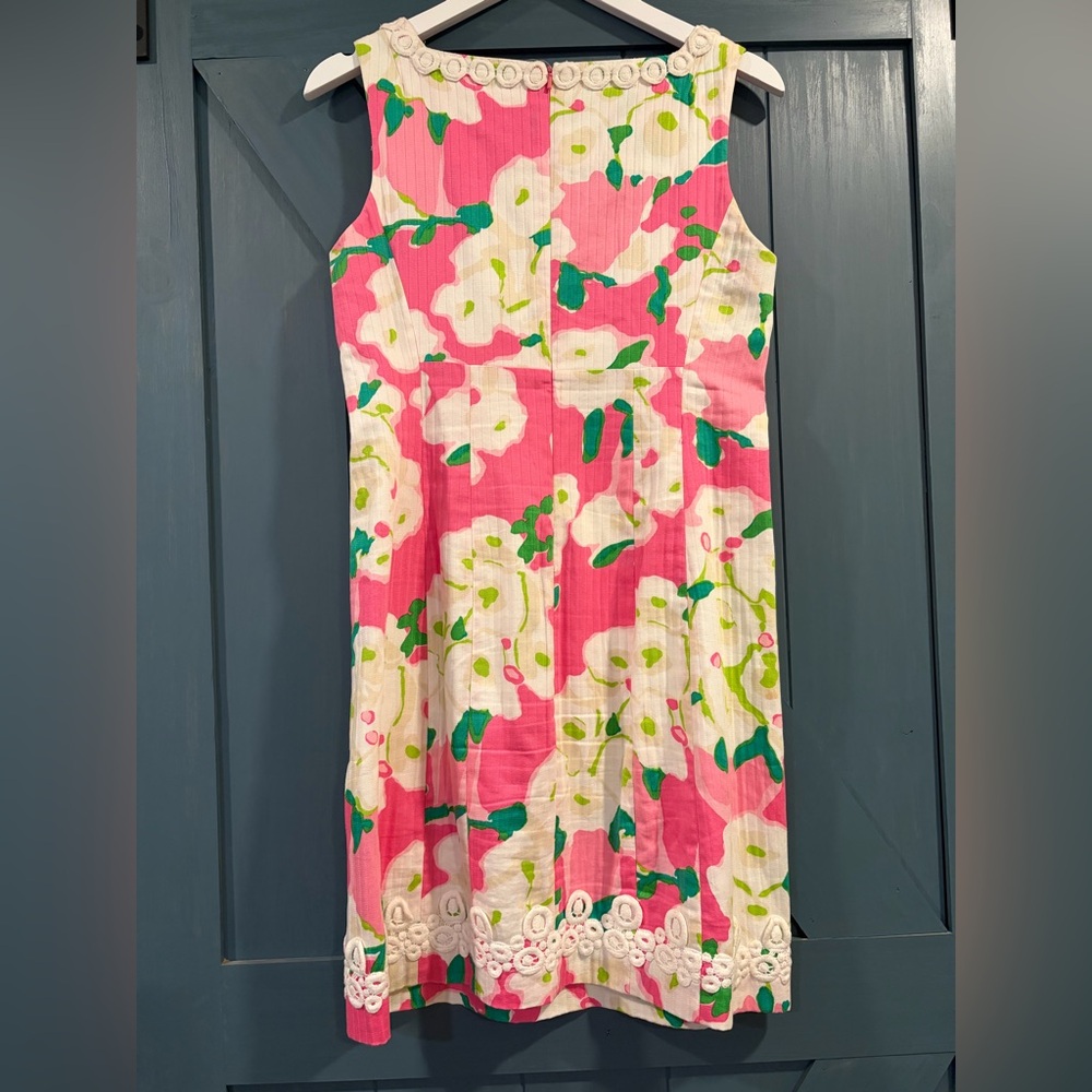Lilly Pulitzer Adeleson Cotton shift dress Pink Floral Size 6 - Picture 6 of 9